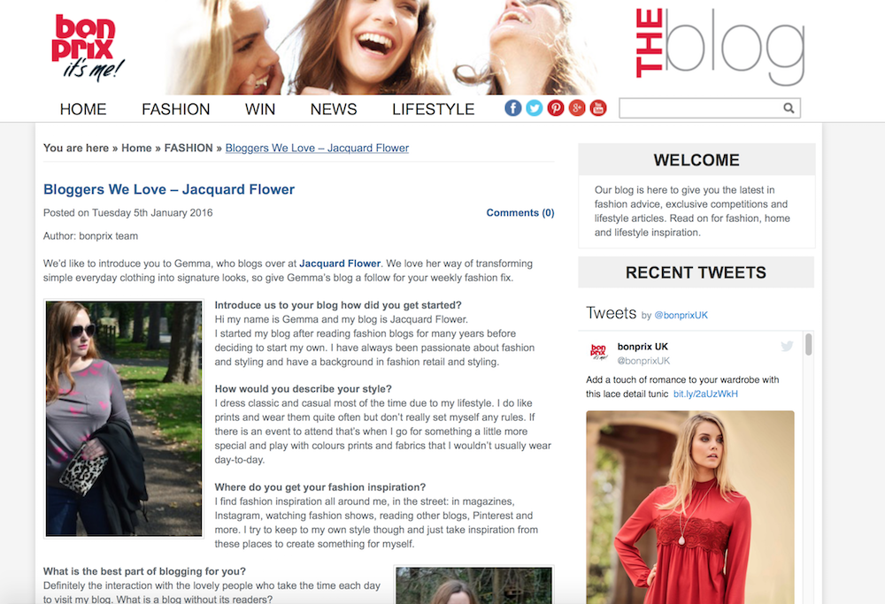 An interview with Jacquard Flower UK fashion and lifestyle blogger