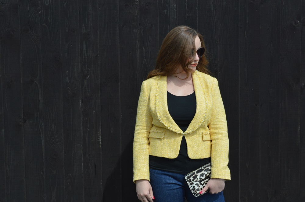 Yellow and leopard print outfit