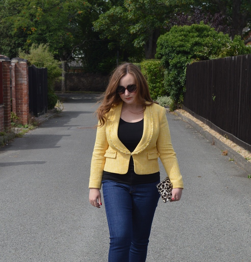 Zara Yellow Tweed Blazer