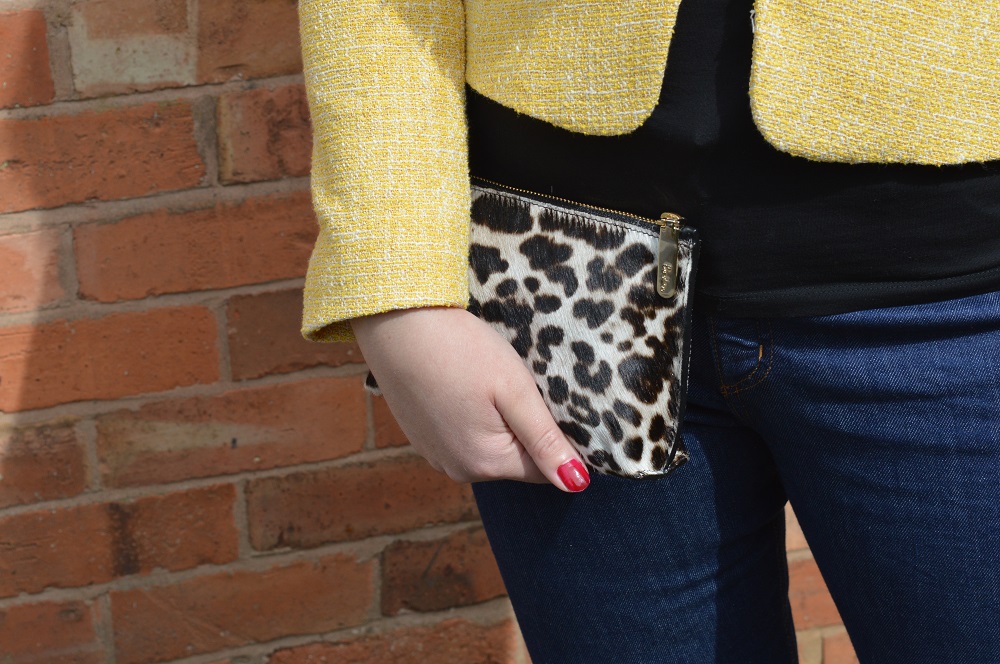 Yellow and animal print outfit