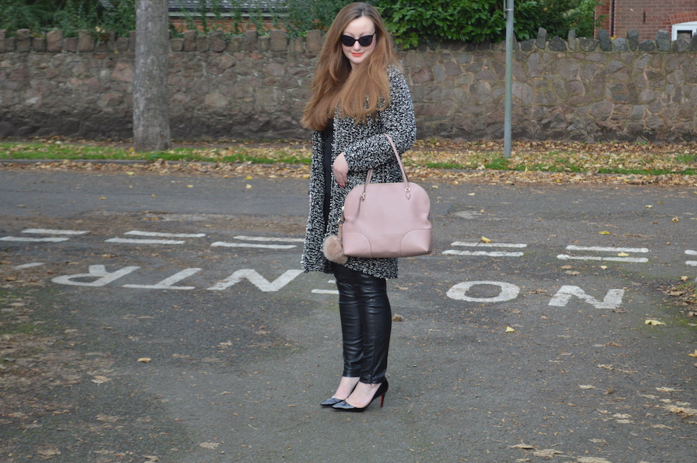 Zara Bag Pom Pom And Leather JacquardFlower