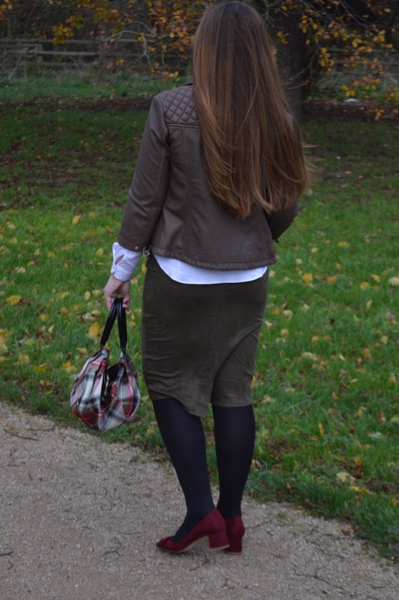 Jupe Crayon Vintage Jenny - 100% Laine, Kaki Foncé, Taille 10/44, Occasion Très Bon état