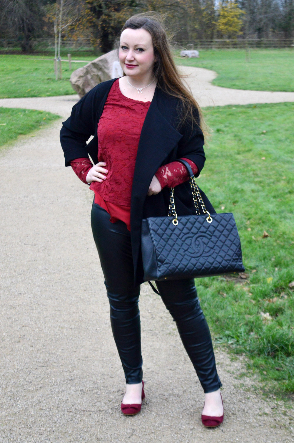 red and black outfit