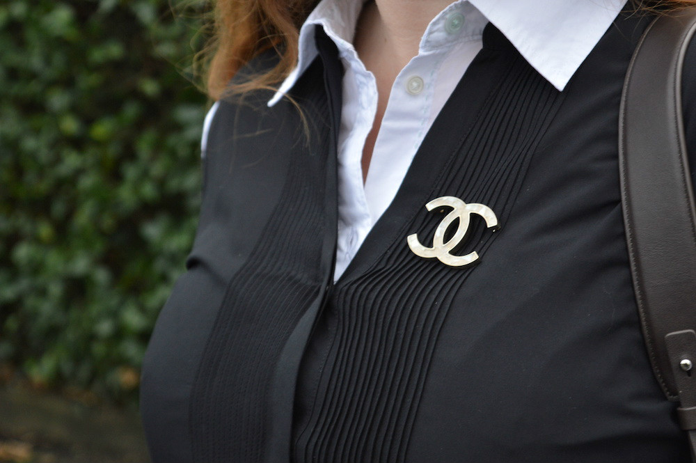 Chanel mother of pearl brooch