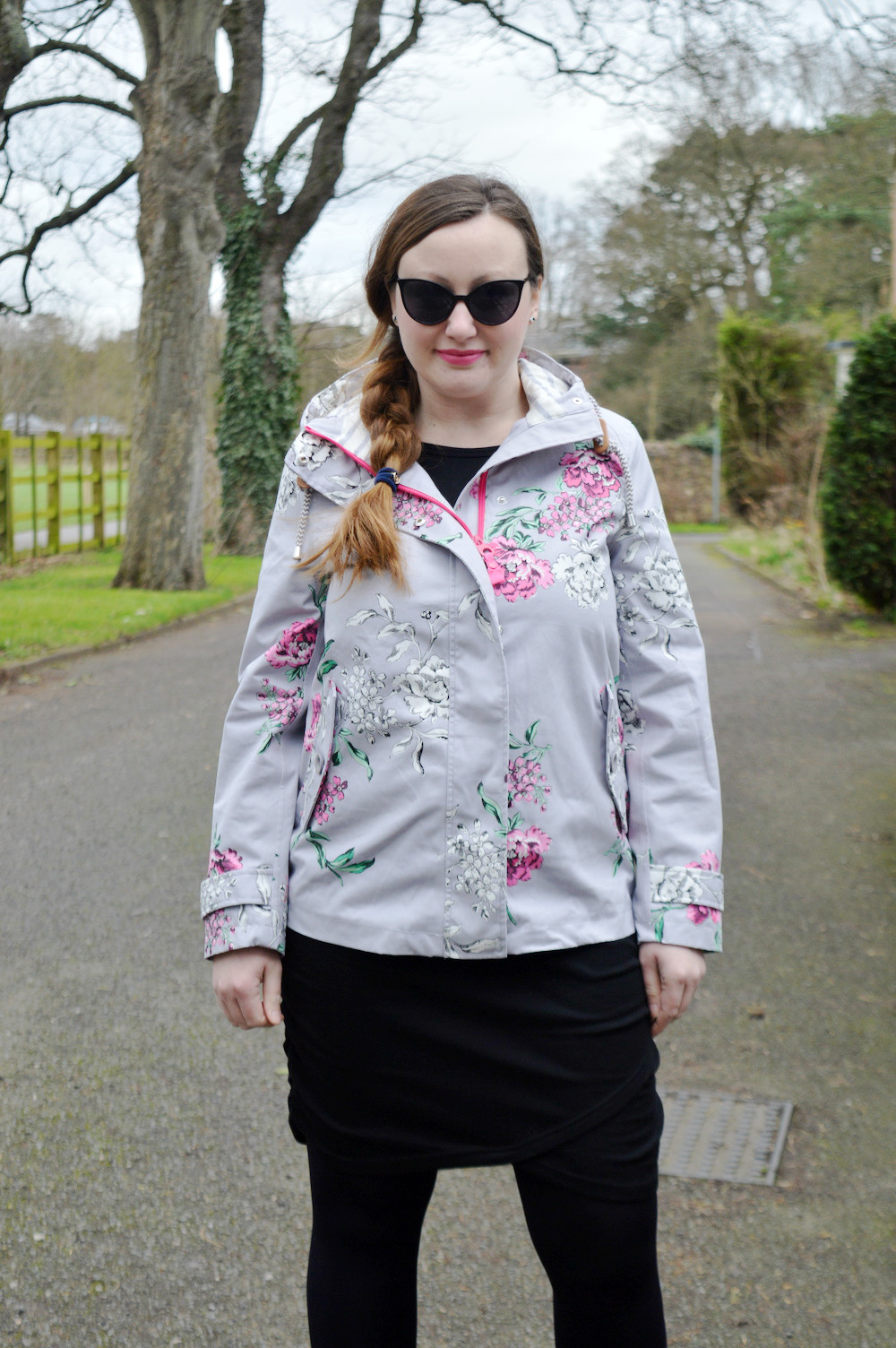 Joules grey floral raincoat outlet