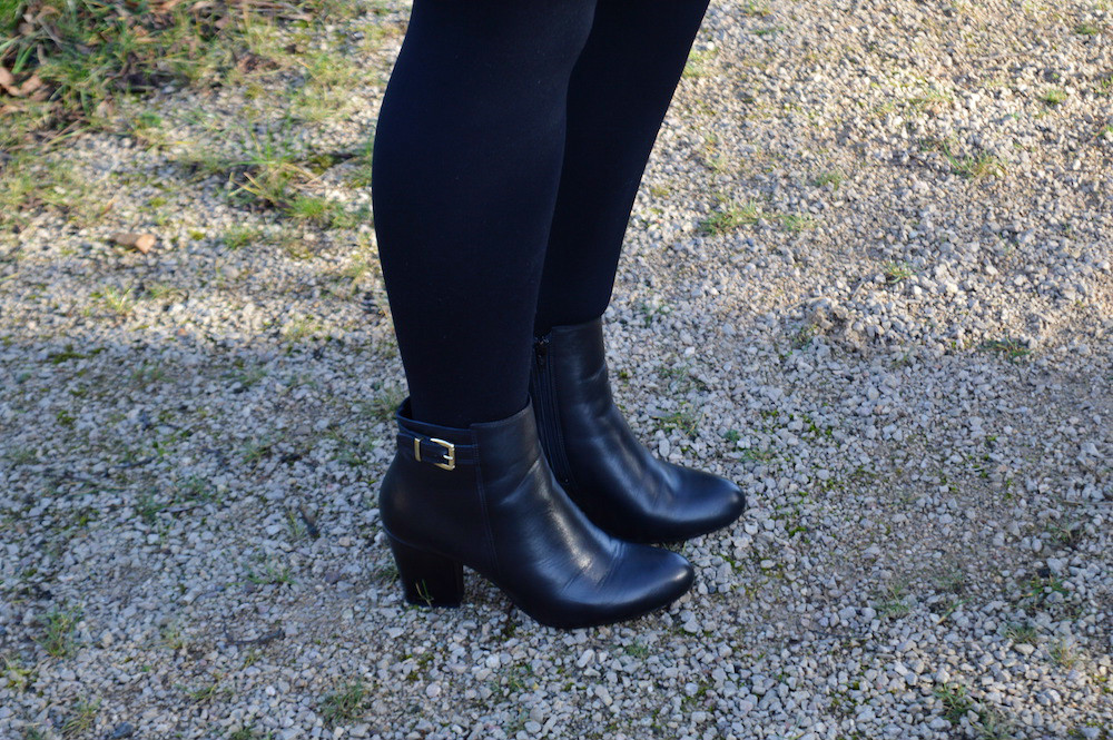Black Ankle Boots with skirt