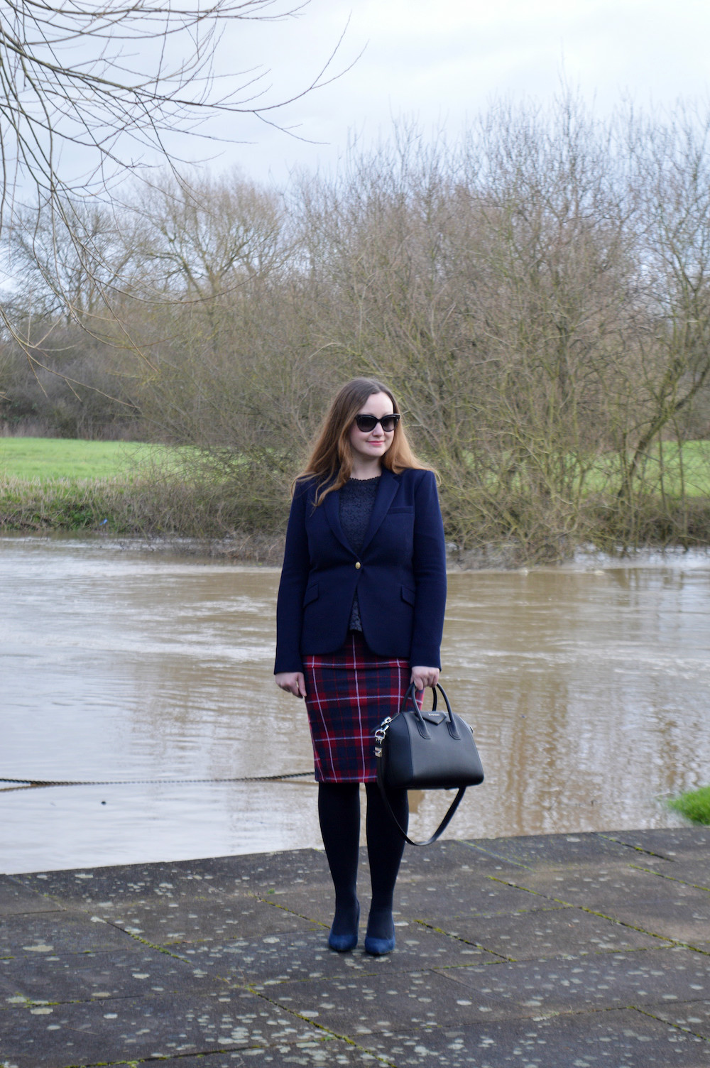 Navy and Red Outfit