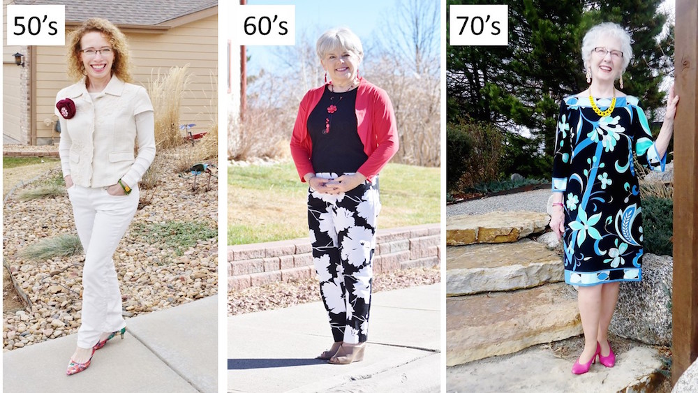 Floral outfit ideas for over 50s 60s 70s