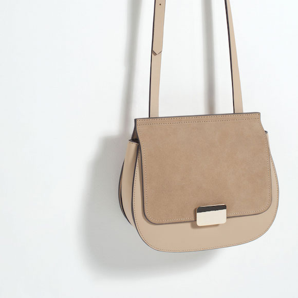 Zara Contrast Material Cross Body Bag