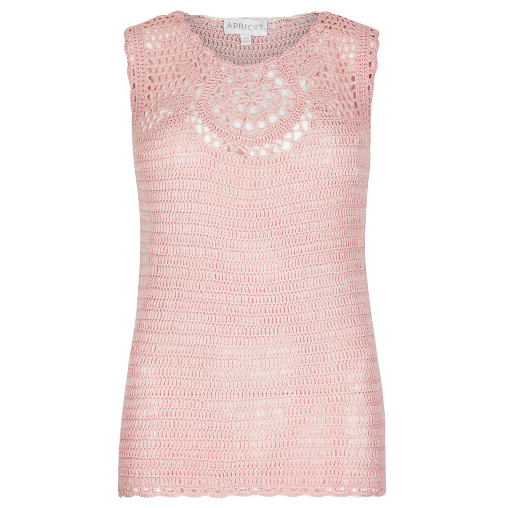 Apricot clothing Pink crochet top