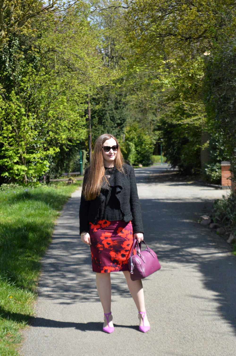 Purple and red outfit