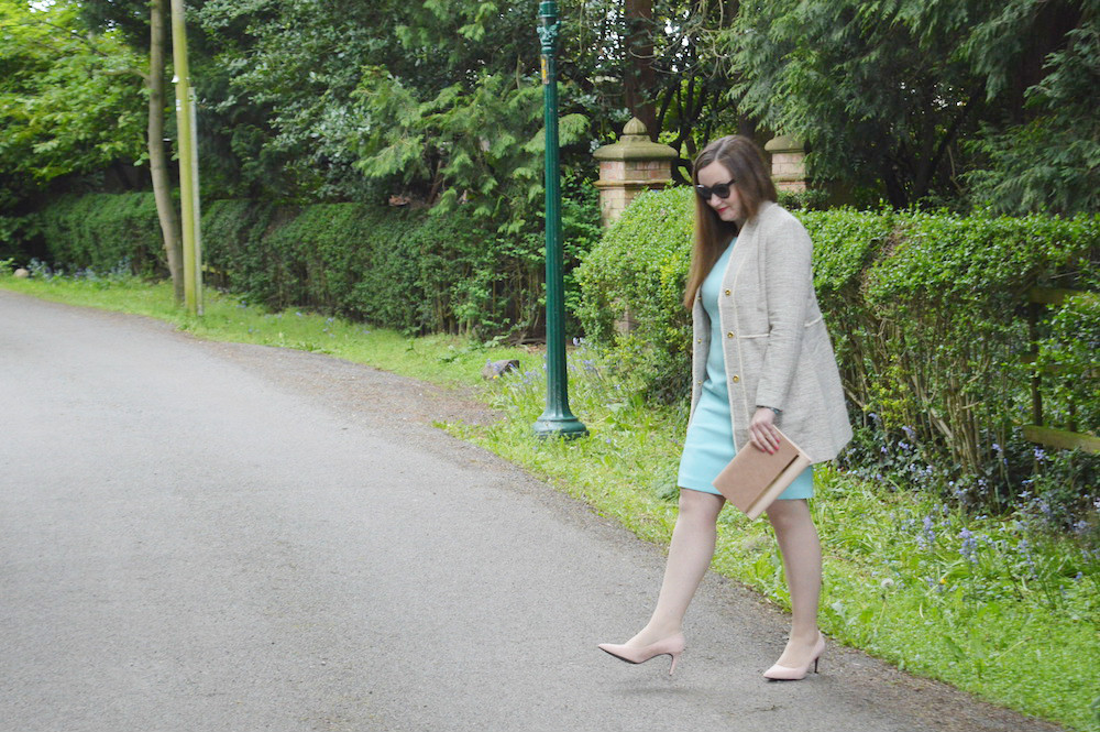 Pale pink and turquoise outfit
