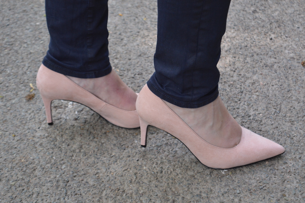 zara pale pink court shoes