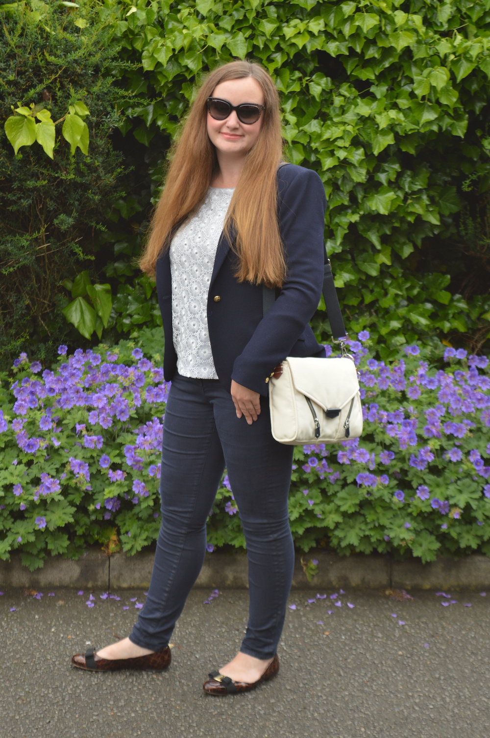 Navy and grey outfit