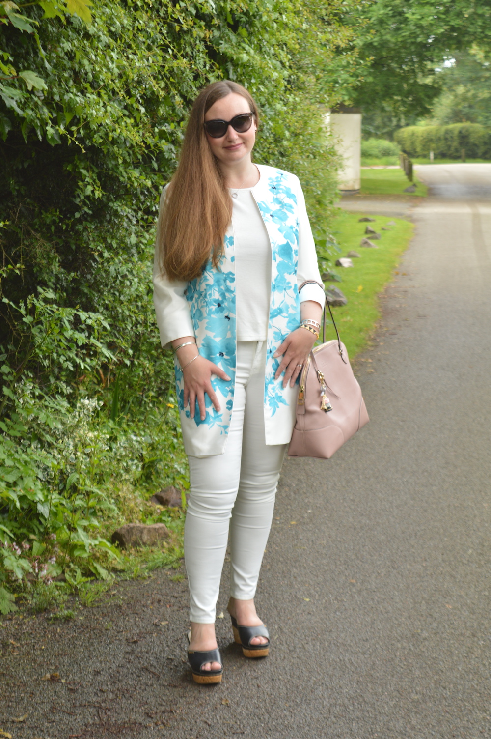 Floral coat and trousers