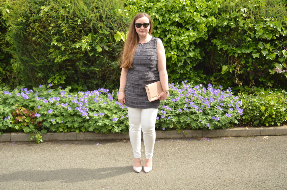 White and grey outfit