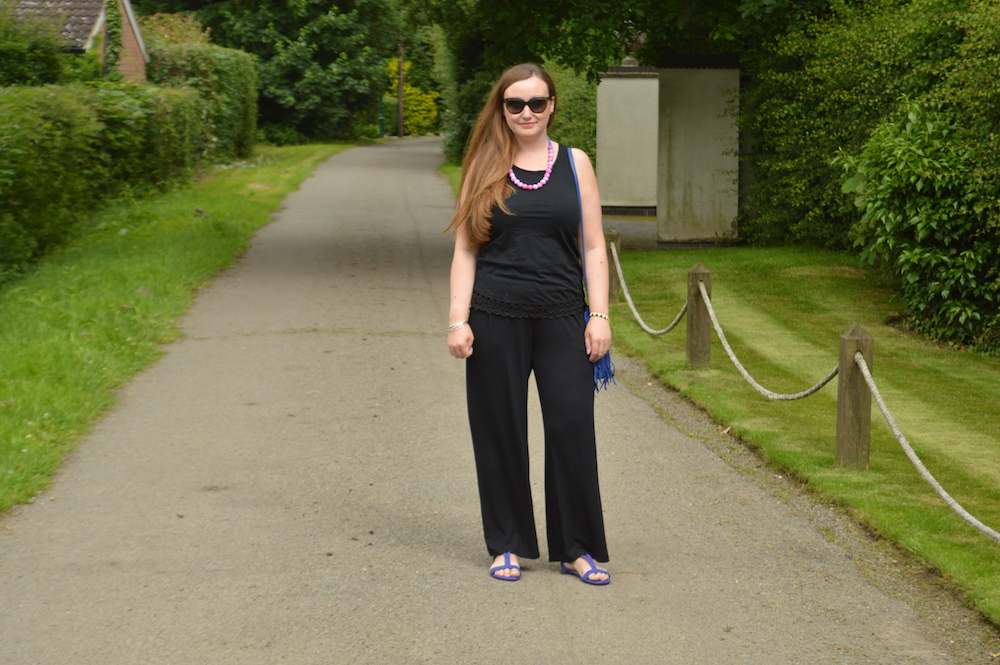 Black wide leg trousers outfit