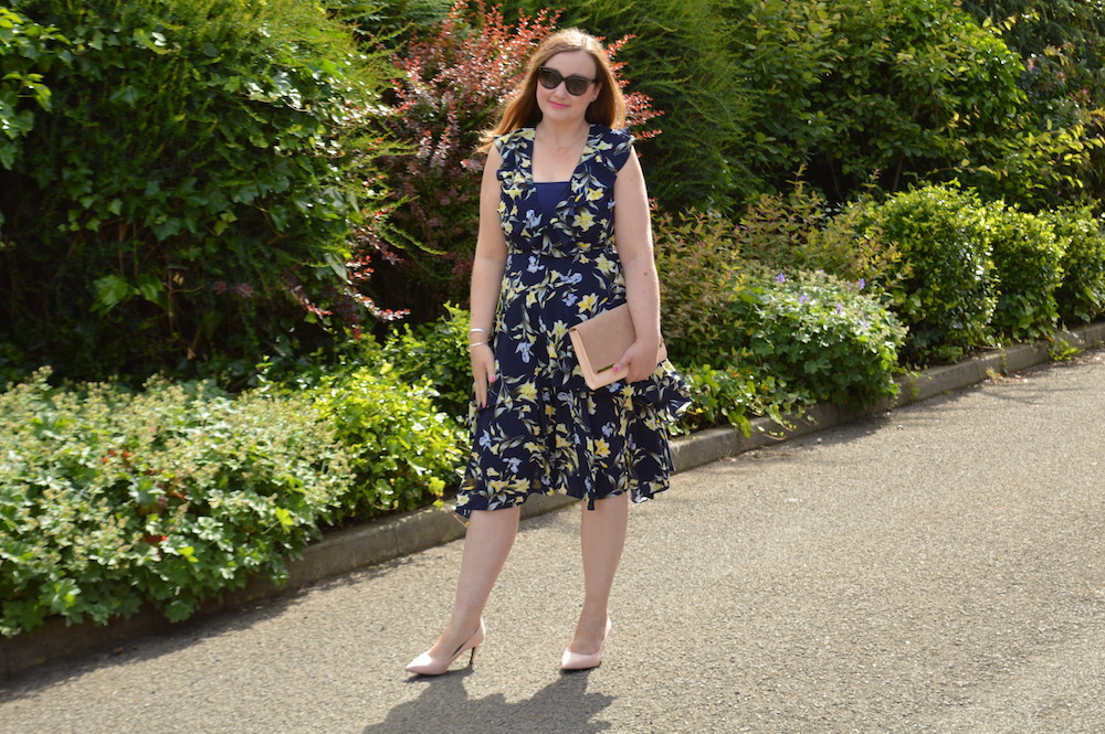 flattering floral midi dress