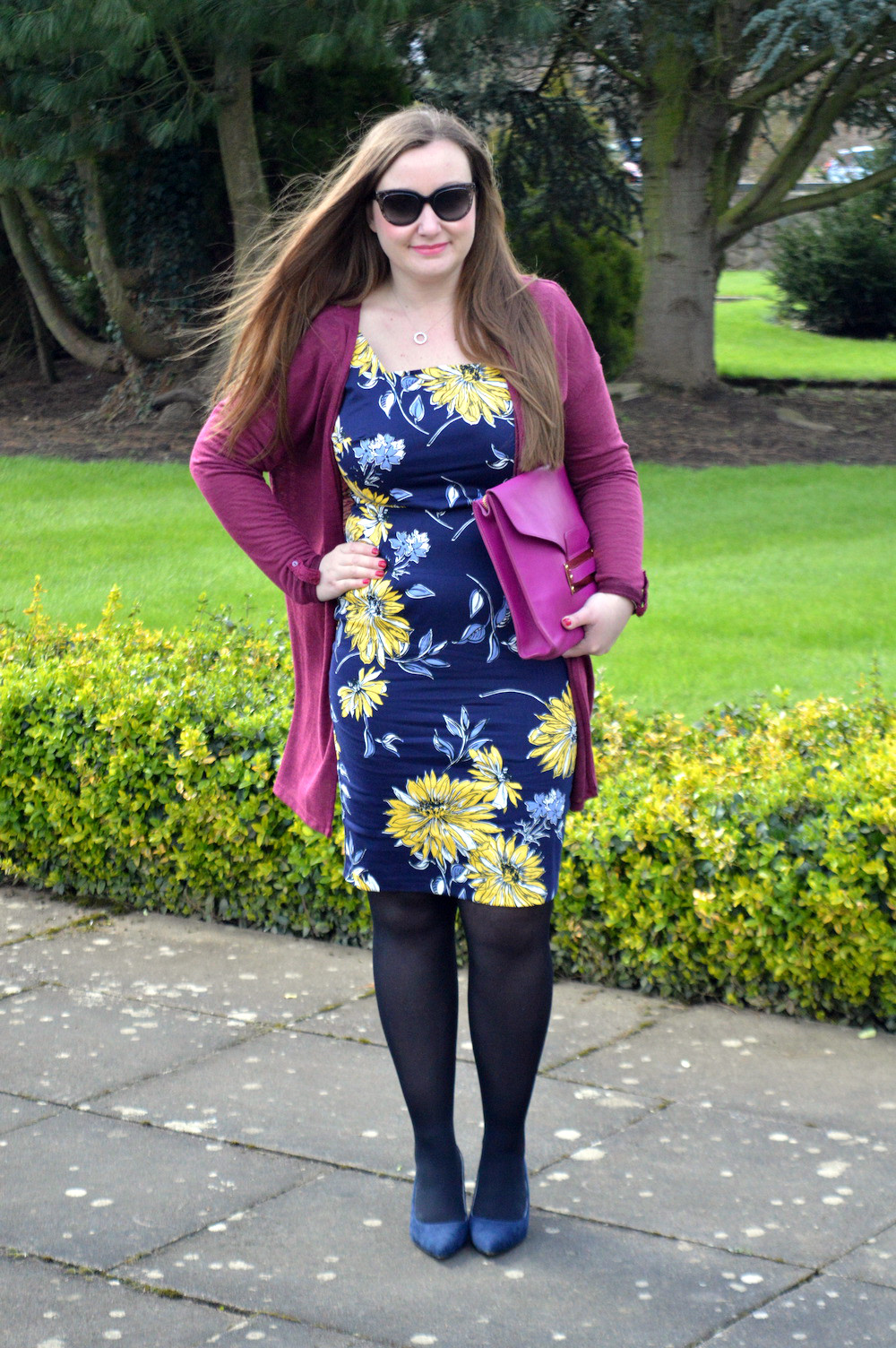 Asda outfit floral dress and cardigan