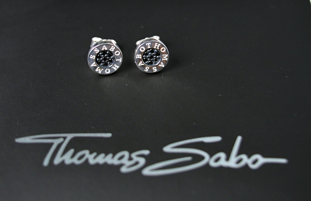 Thomas Sabo Logo Earrings Black