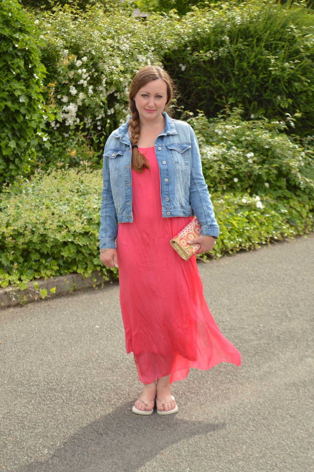 Bright pink maxi dress outfit