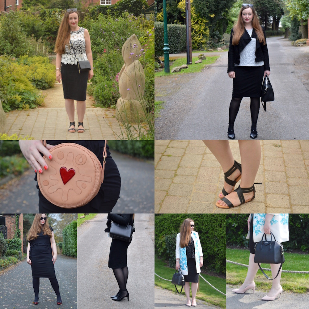 Black pencil best sale skirt outfit uk