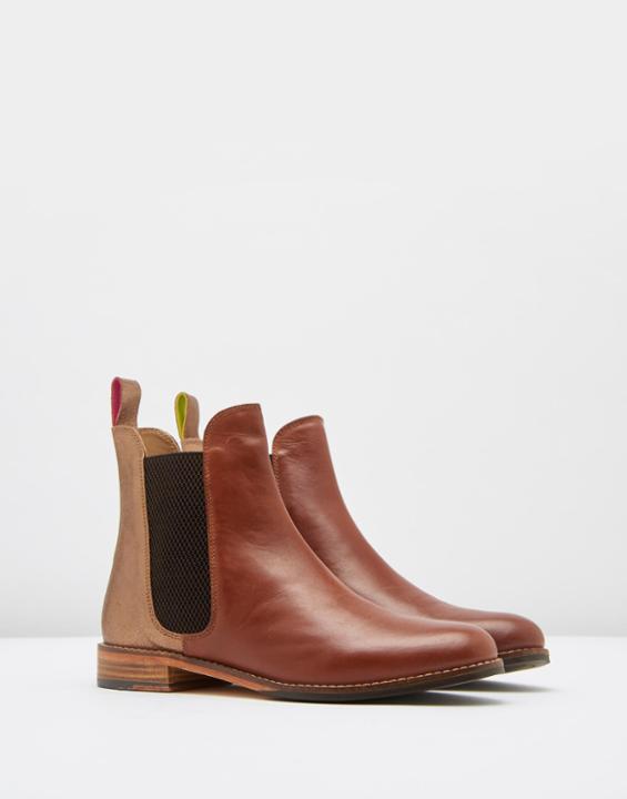 Joules Westbourne Leather Chelsea Boots in Bronze