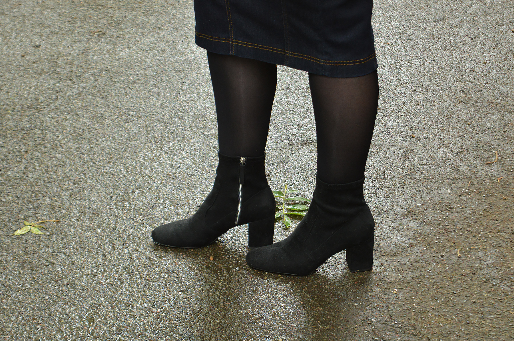 Zara Elastic High Heel Ankle Boots