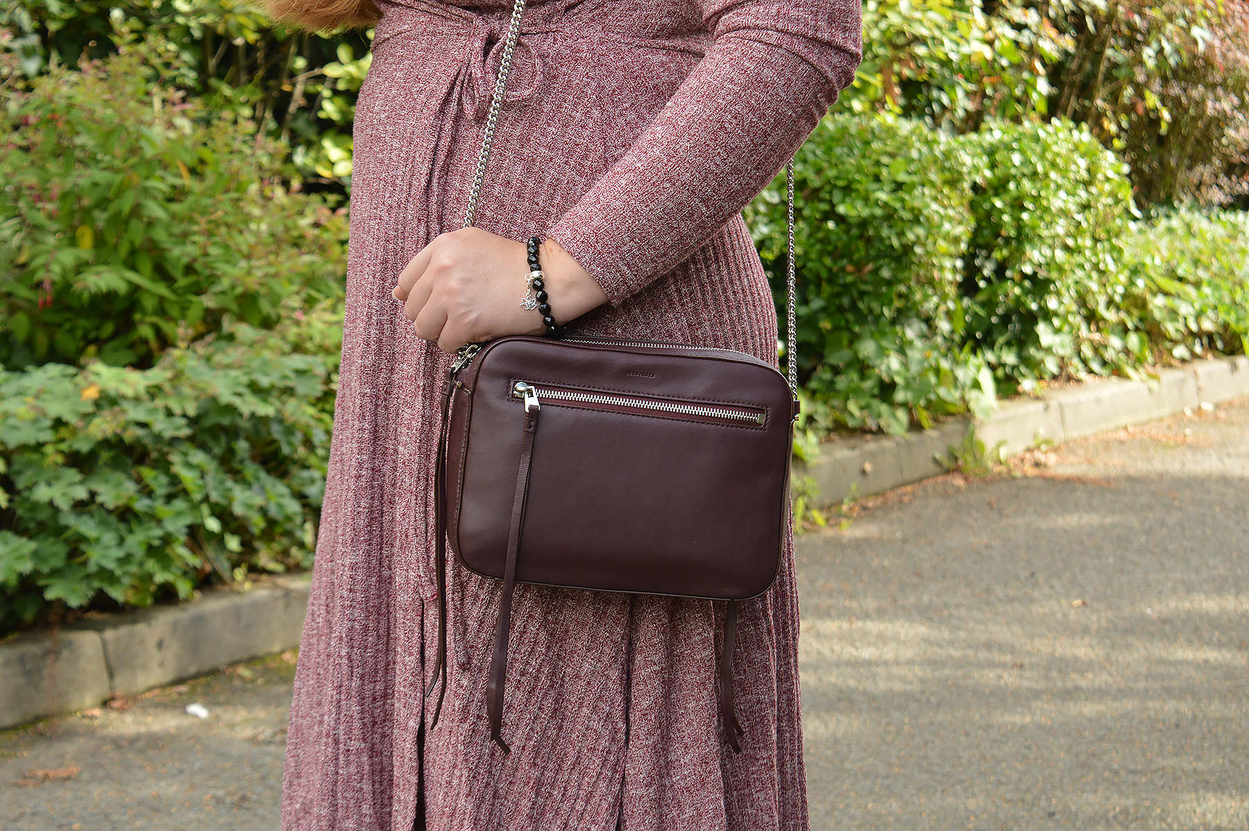 AllSaints burgundy Handbag