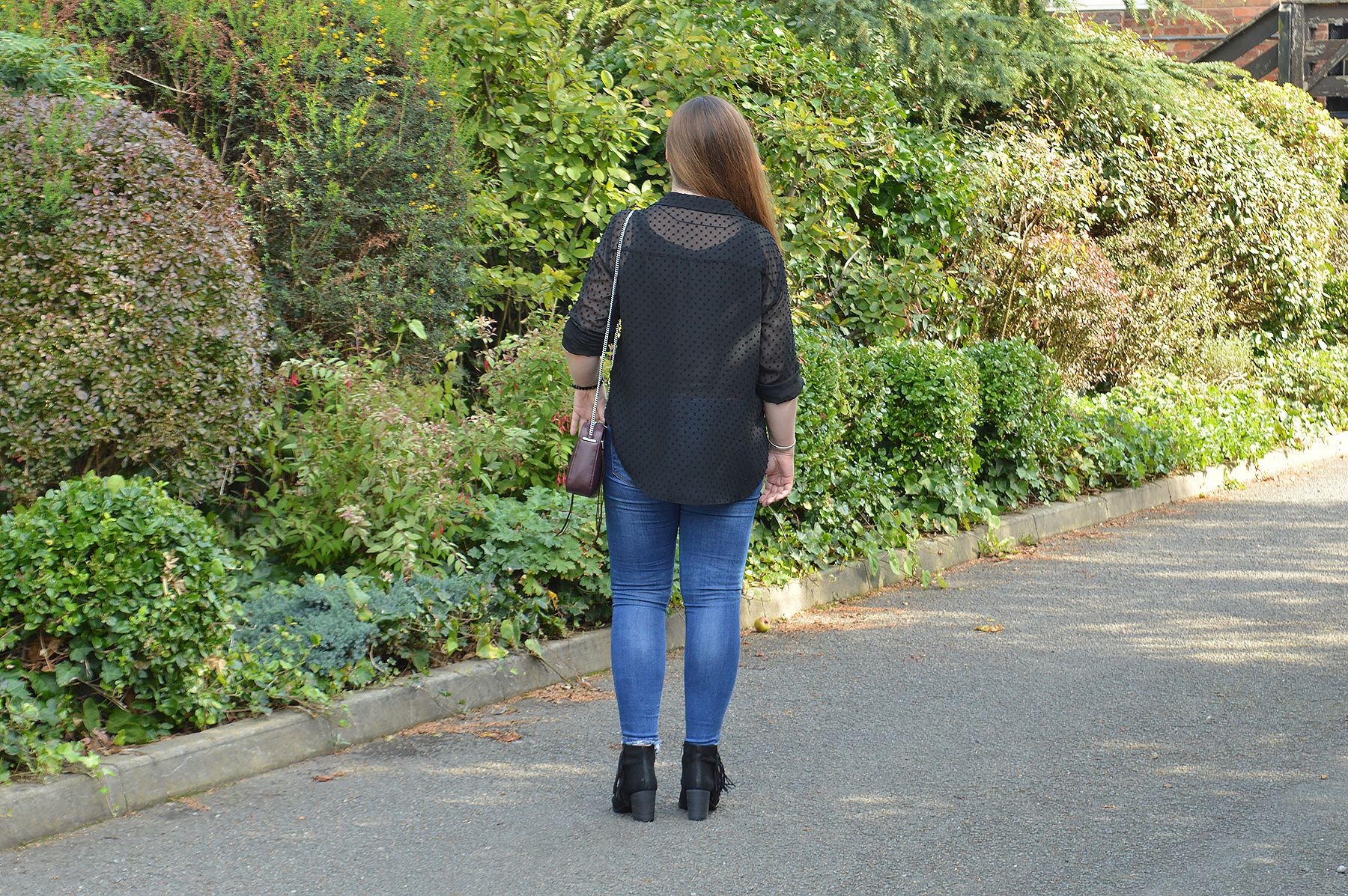 Zara black and blue outfit 