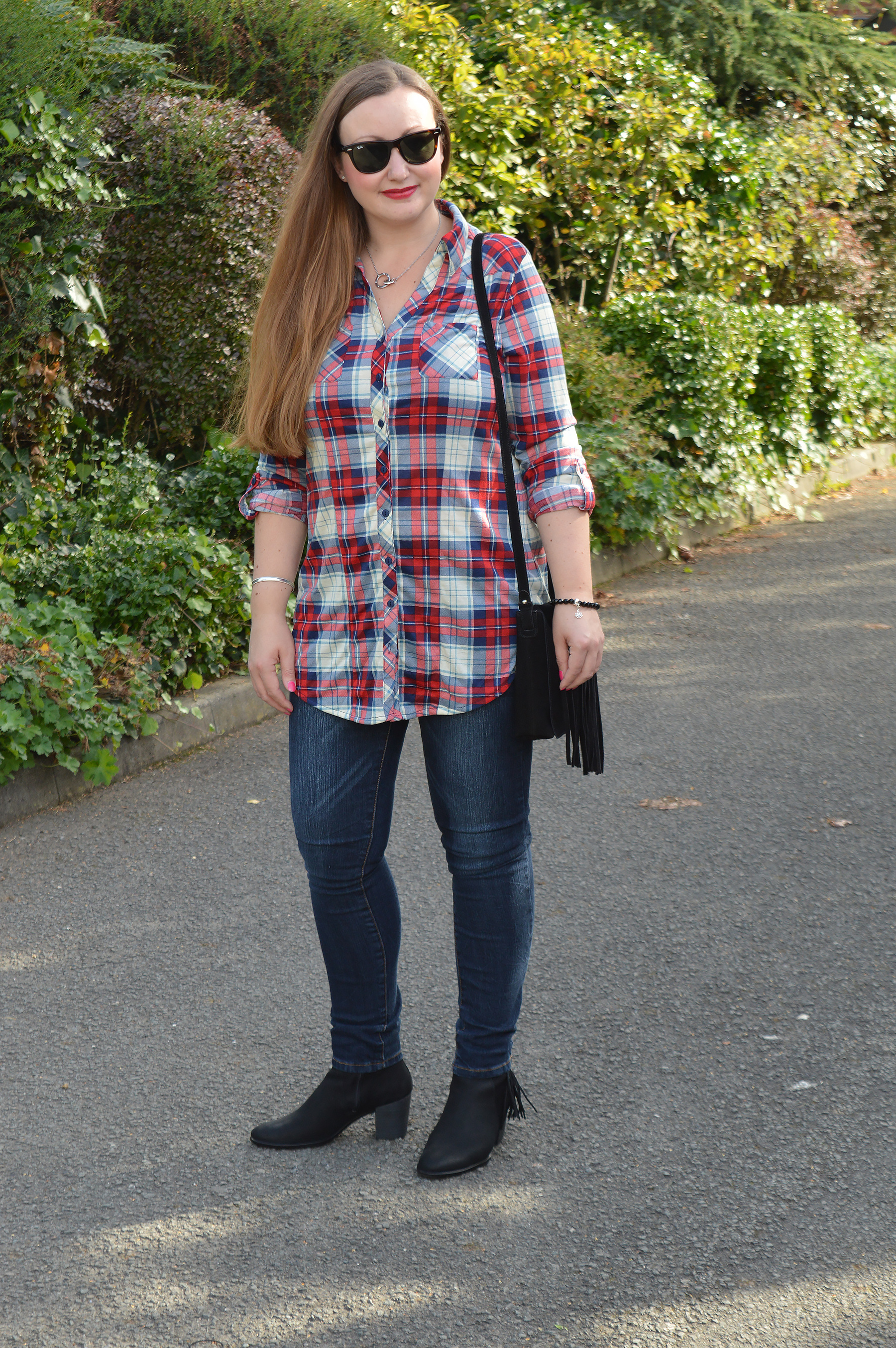Autumn check shirt outfit