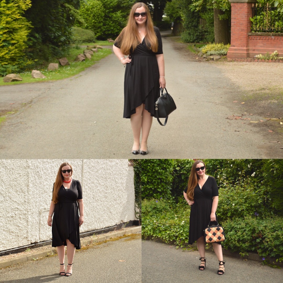 Black Wrap Dress Three Ways