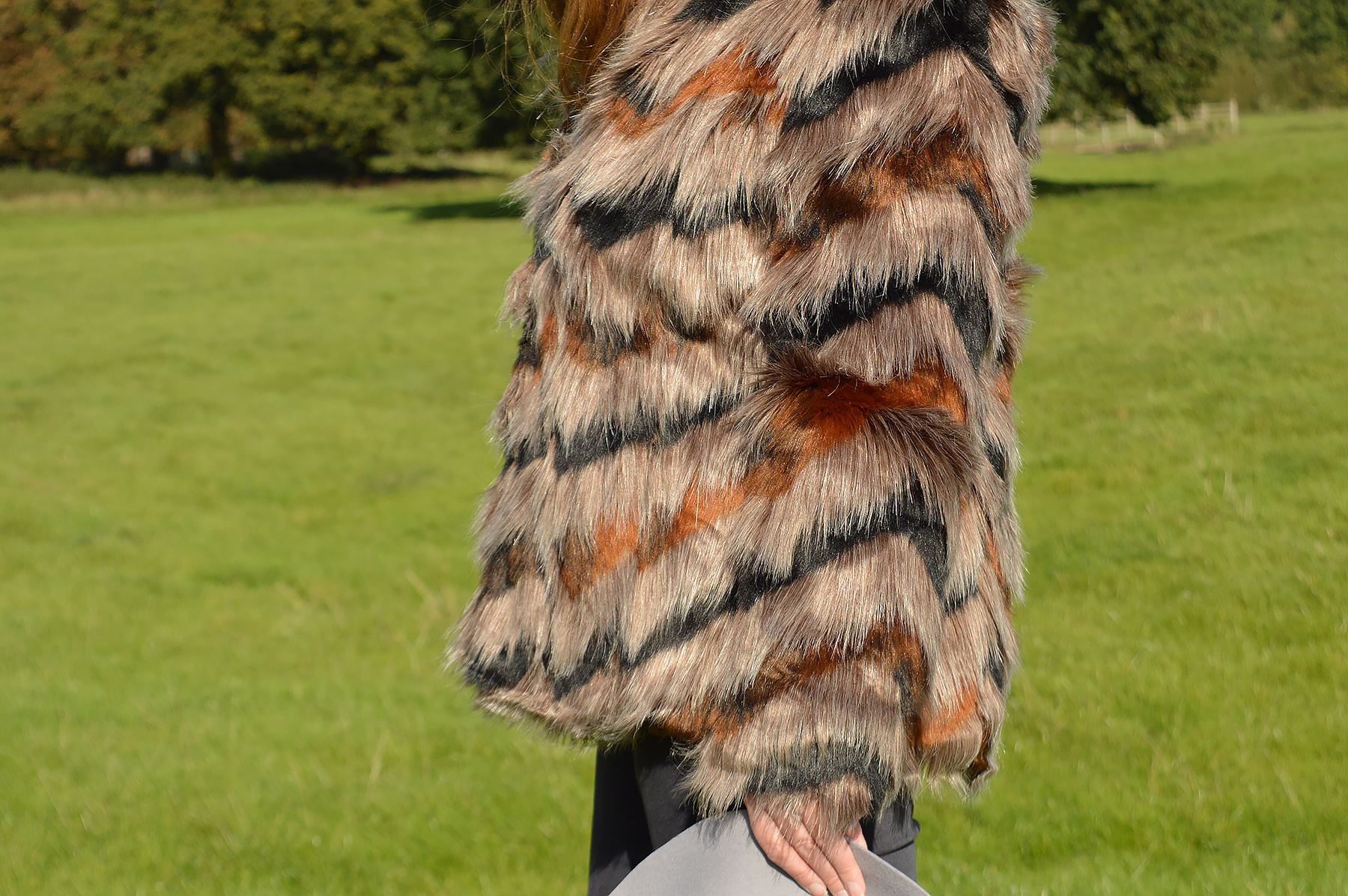 Kaleidoscope multi tone fur coat