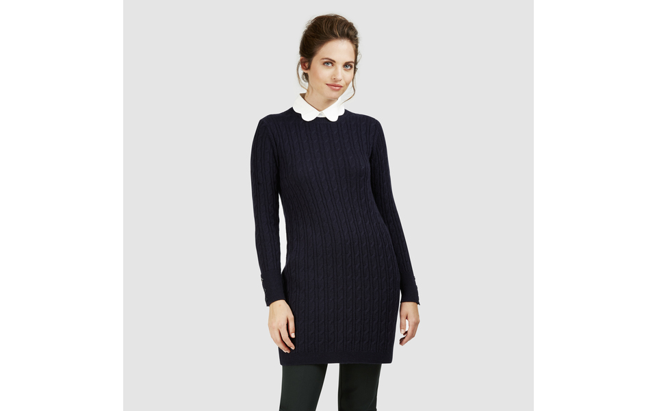 Laura Ashley Scallop Collar Cable Knit Jumper