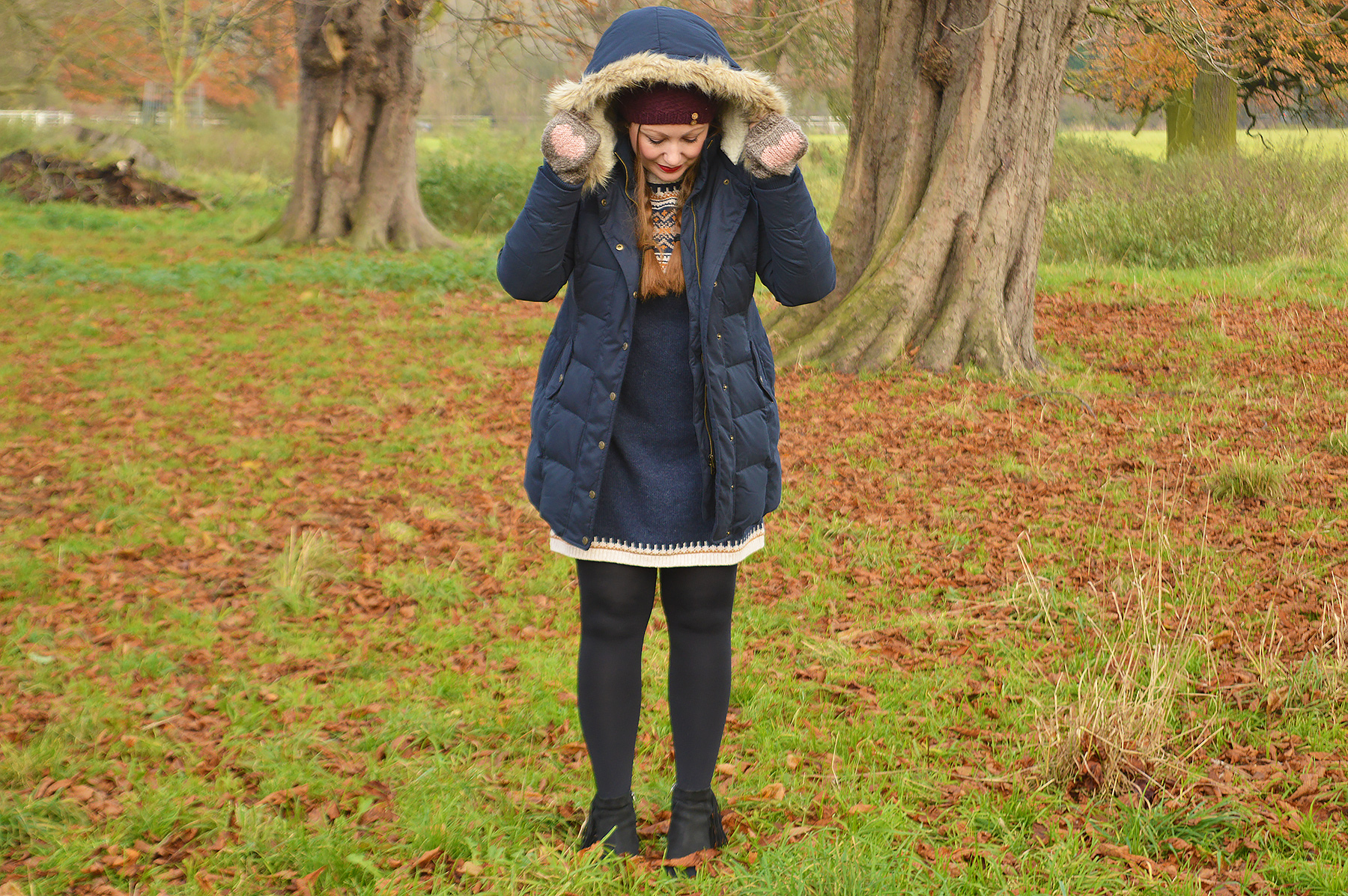 Fat face quilted parka outfit