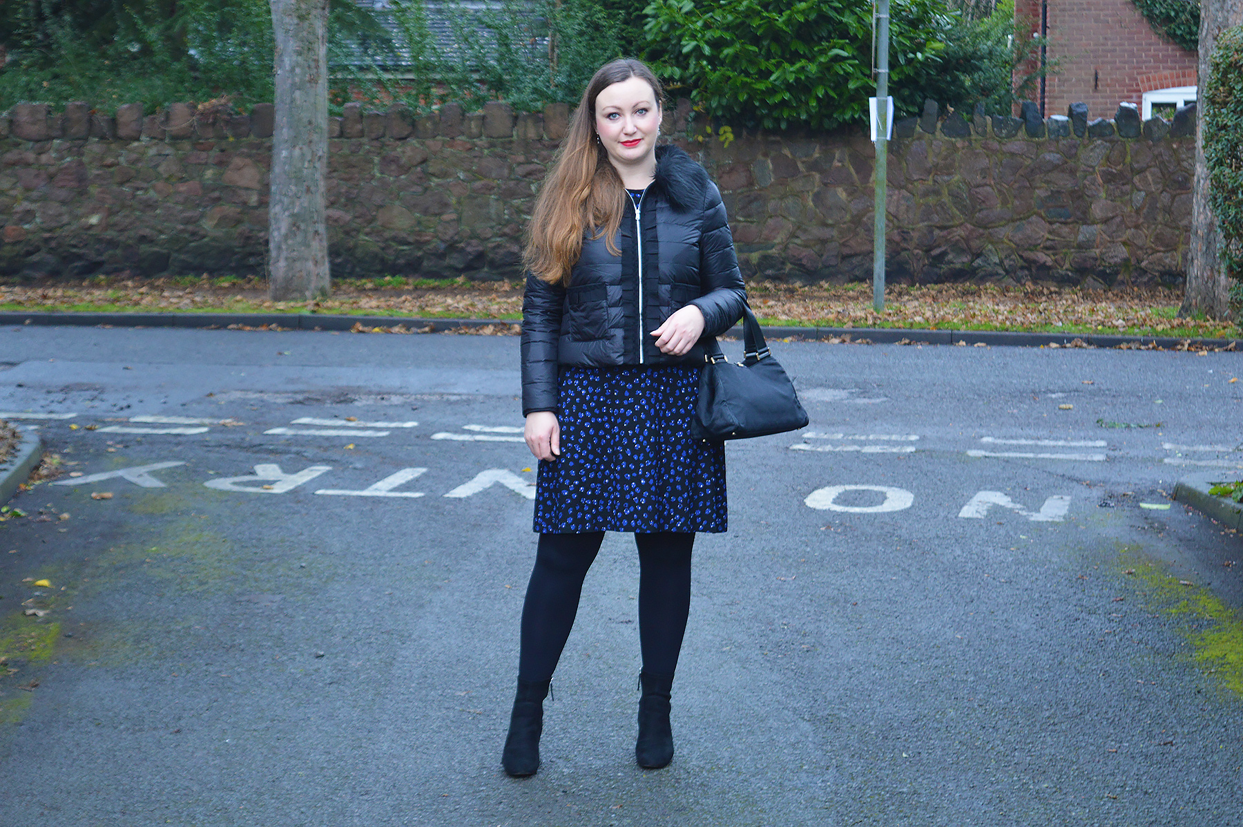 Zara Black Jacket with fur collar