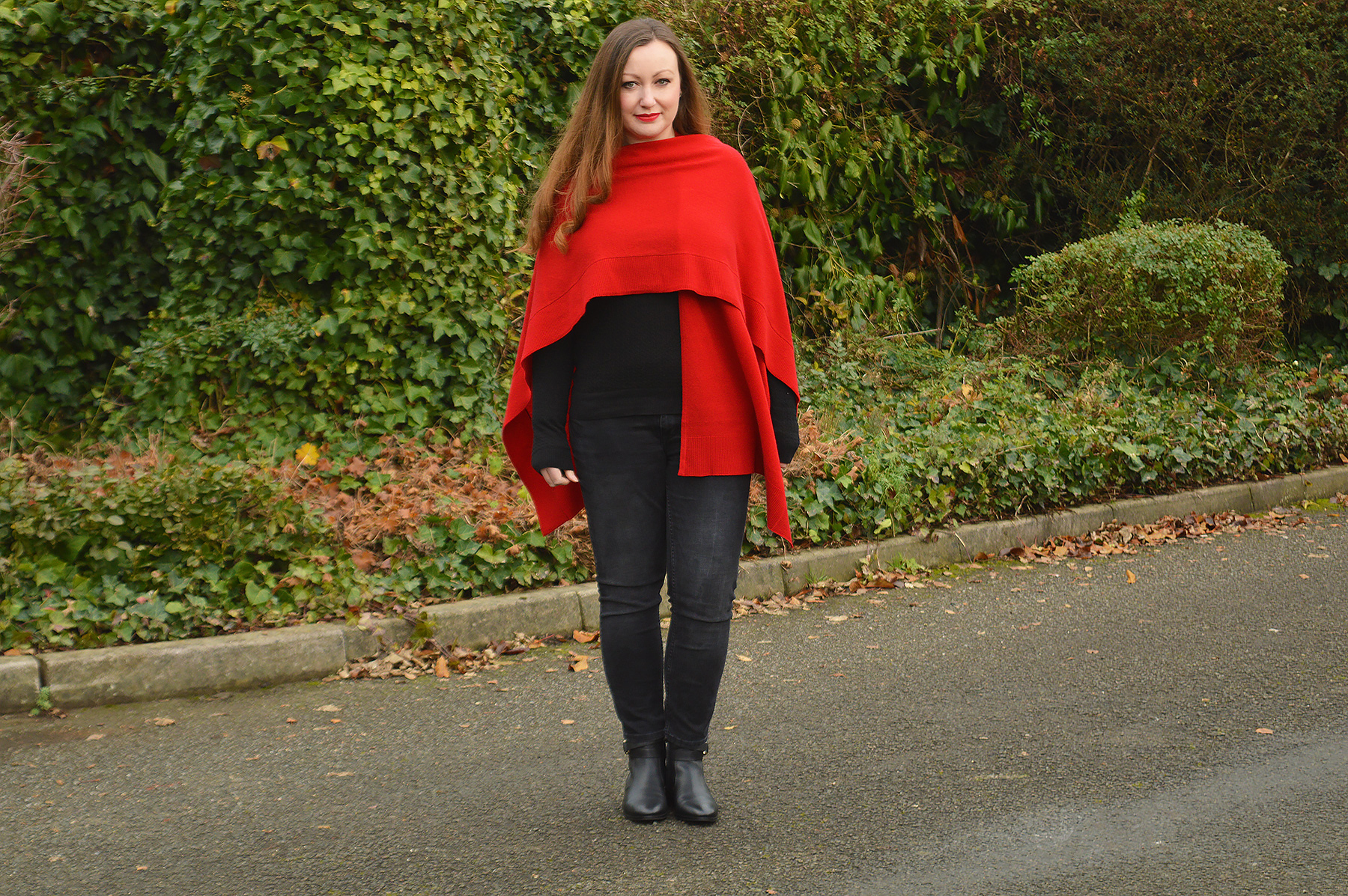 Red cashmere wrap