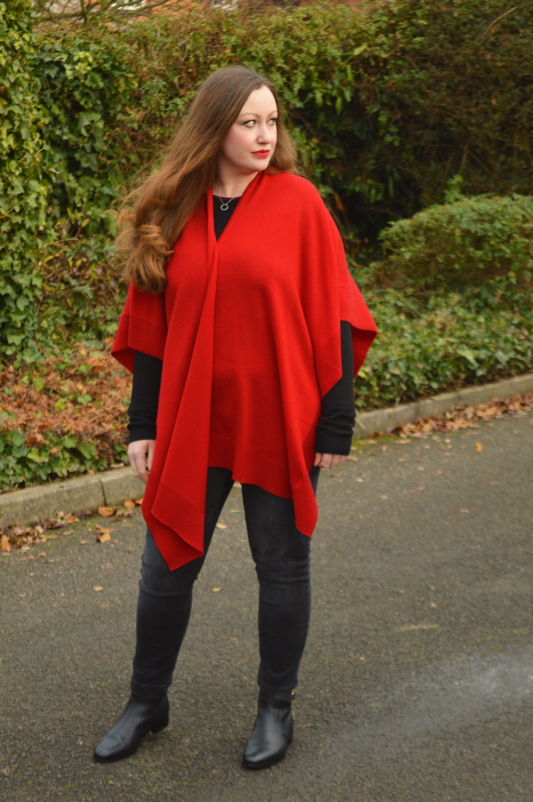 Three ways to style a cashmere poncho cape