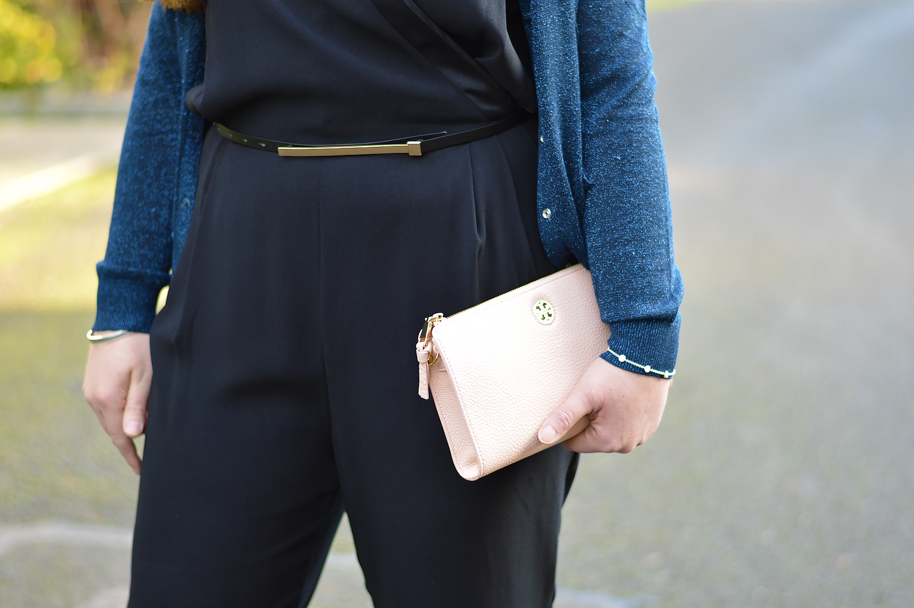 Tory Burch pale pink clutch