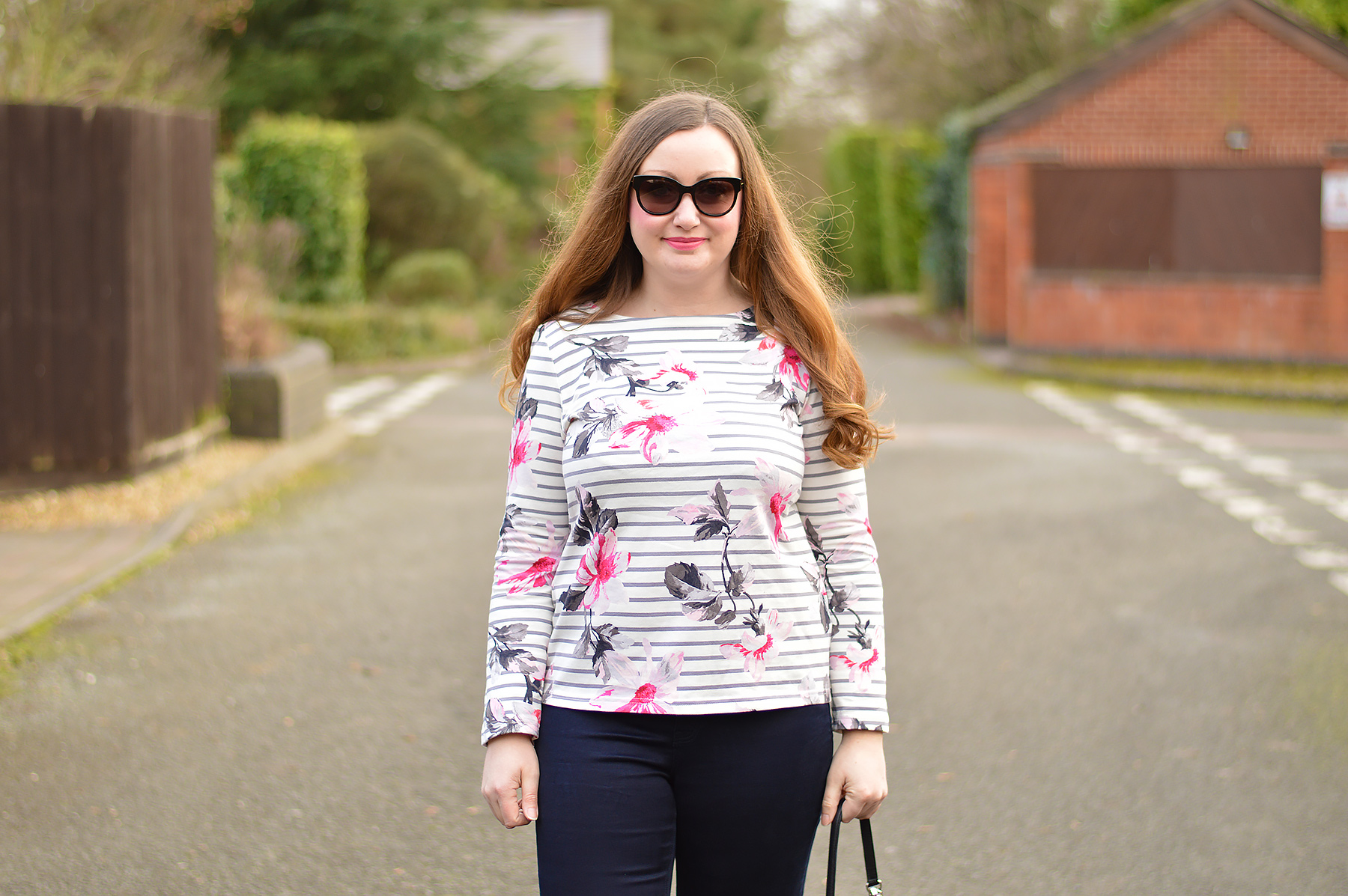 Joules grey and pink top