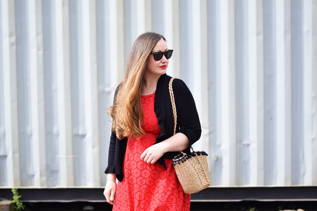 The Prettiest Red Summer Dress JacquardFlower
