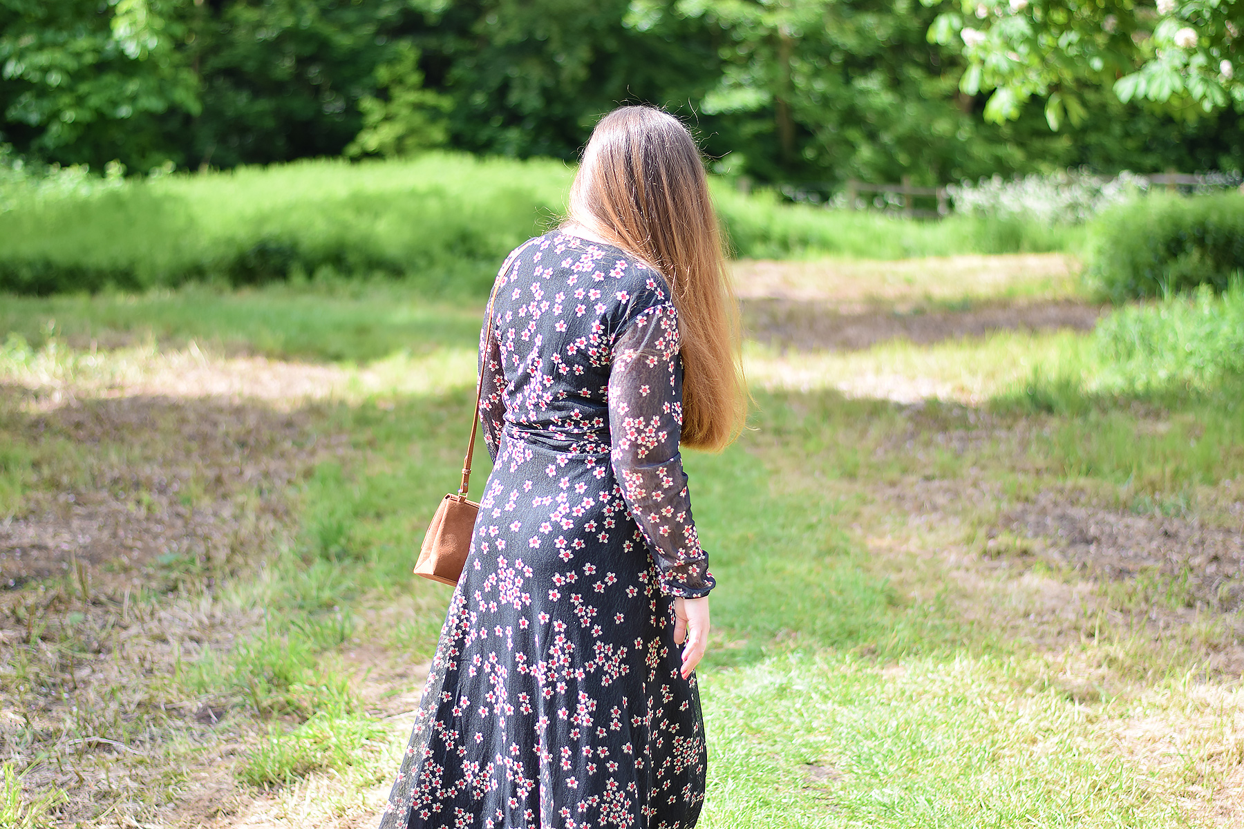 How to wear a black floral dress in summer