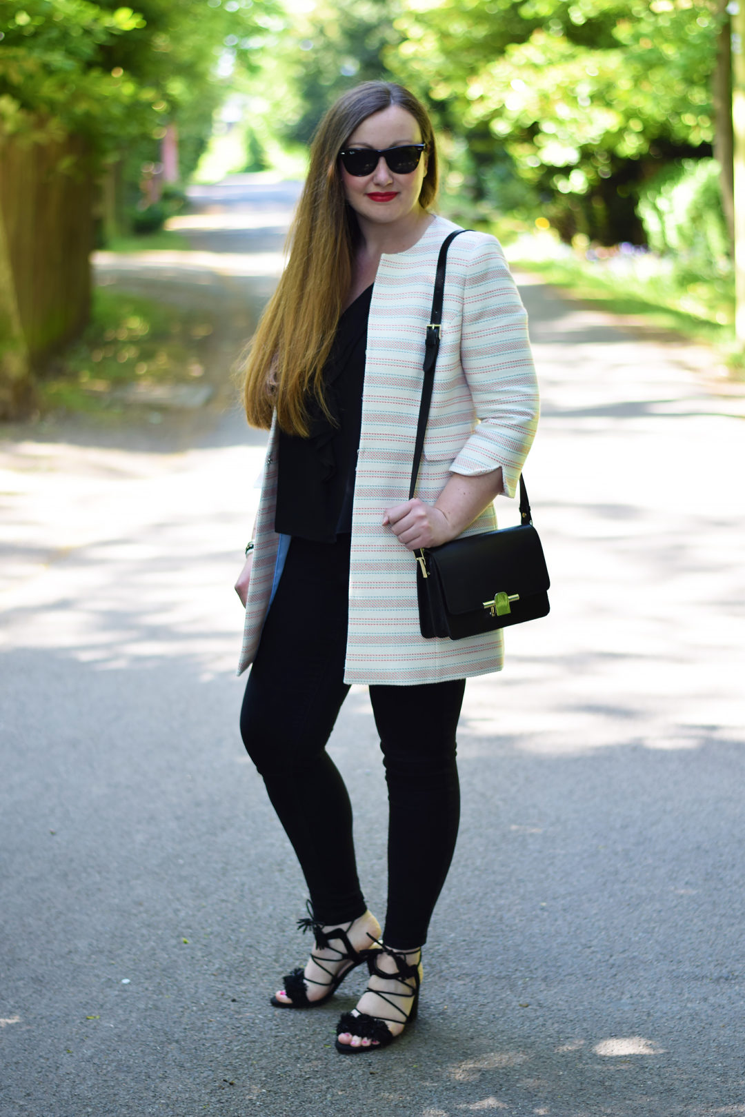 Wearing Black Sandals And Black Bag In The Summer – JacquardFlower