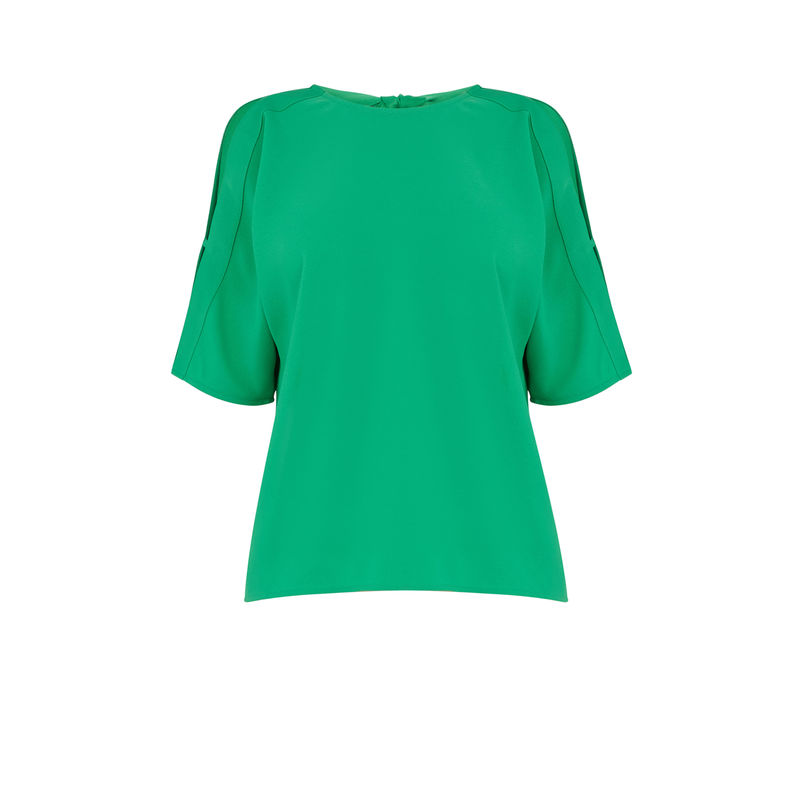 Warehouse Green Tie Back Detail Top