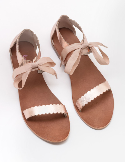 Boden Scallop Sandals in Rose Gold