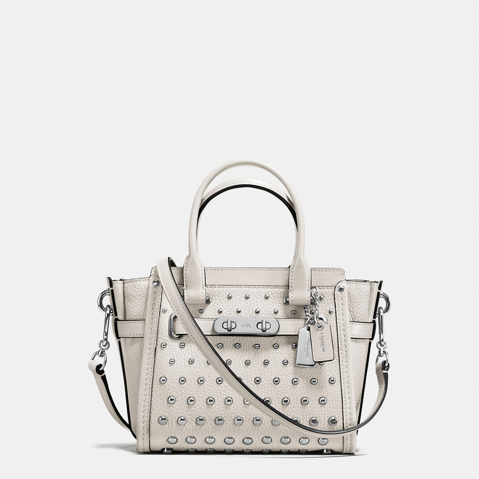 Coach Swagger 21 in Chalk and silver studs