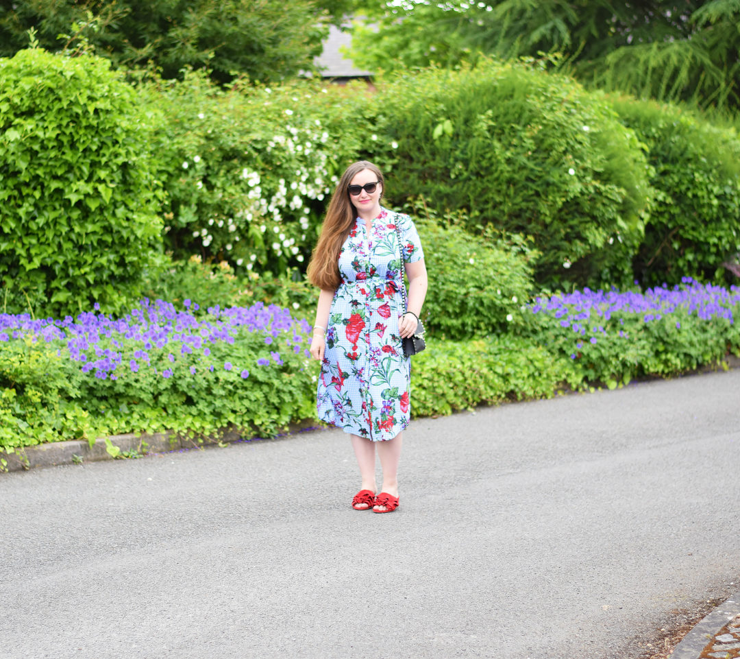 Zara vichy and floral dress