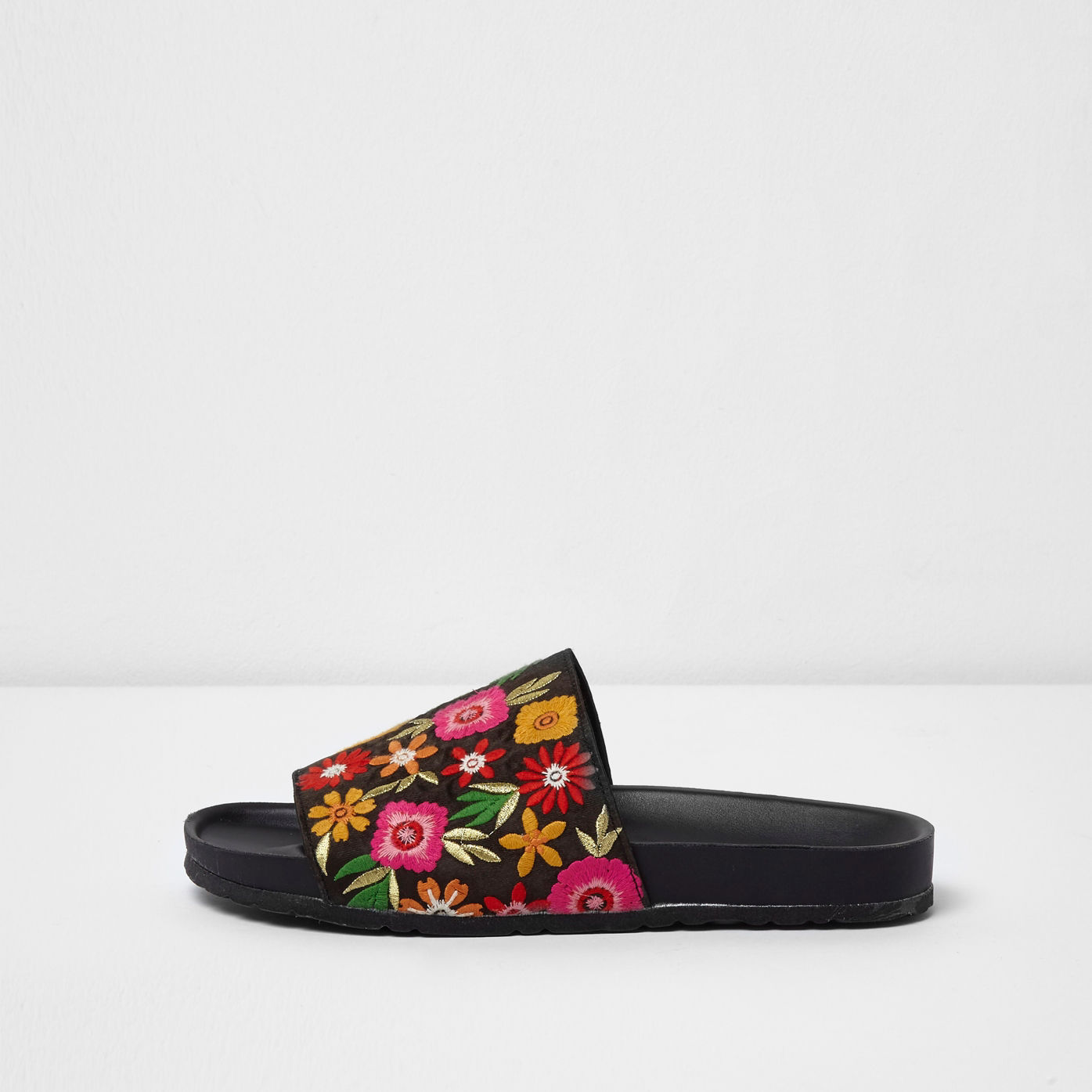 River Island Embroidered Sliders