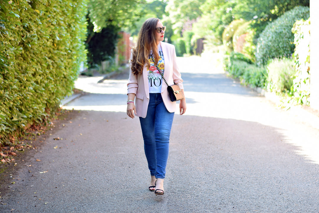 Pastel Pink Blazer Outfit Ideas JacquardFlower