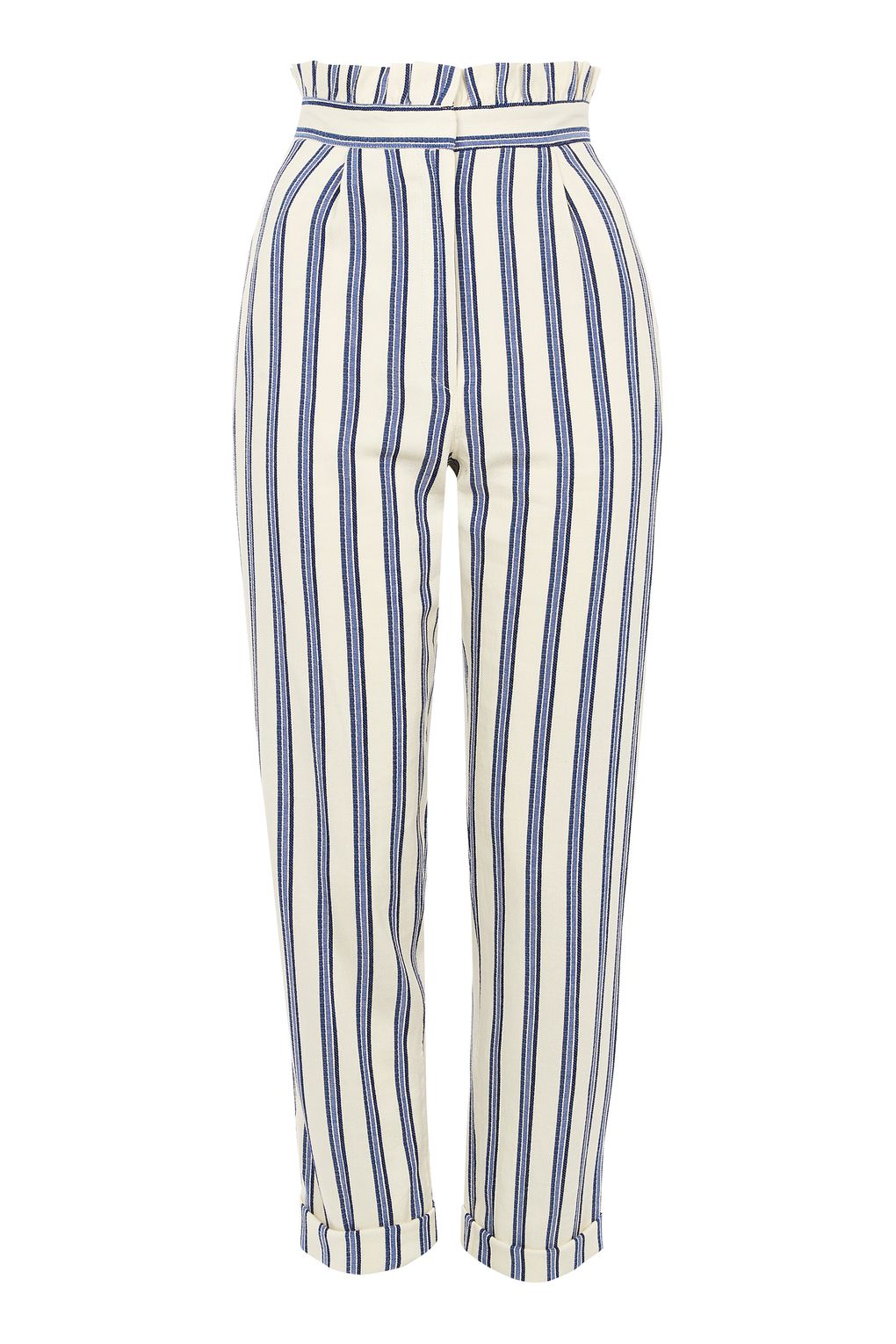 Topshop Stripe Ruffle Peg Trousers
